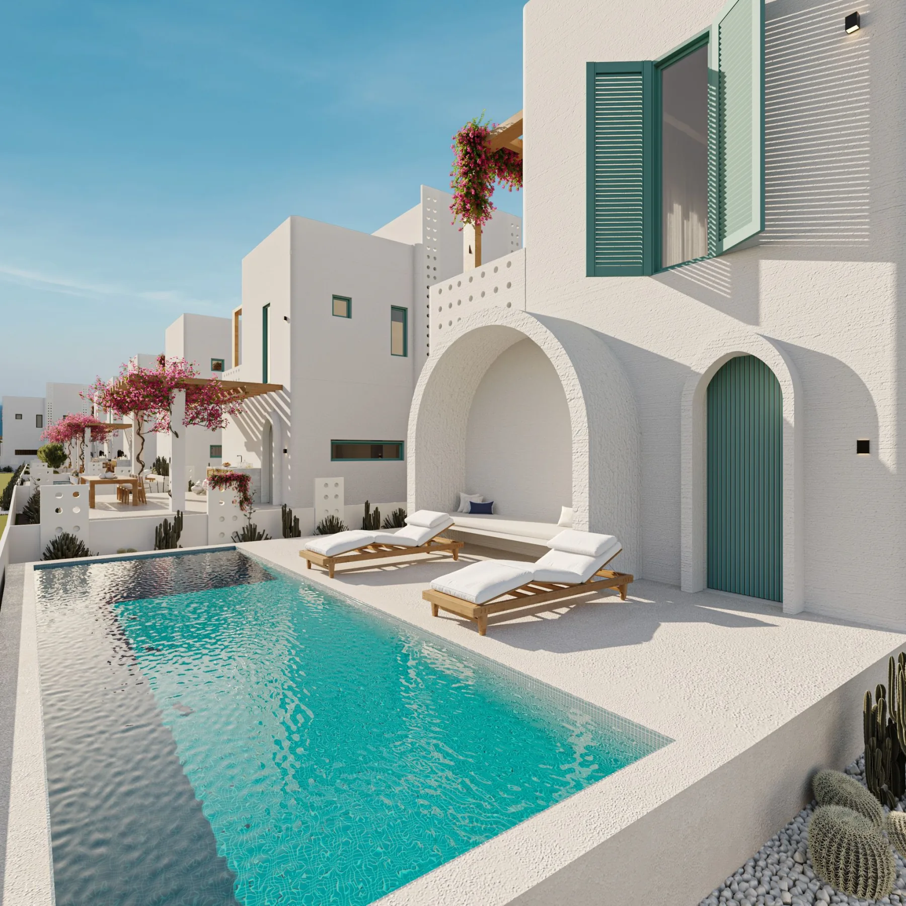 Helios özel havuzlu villa dış görünümü