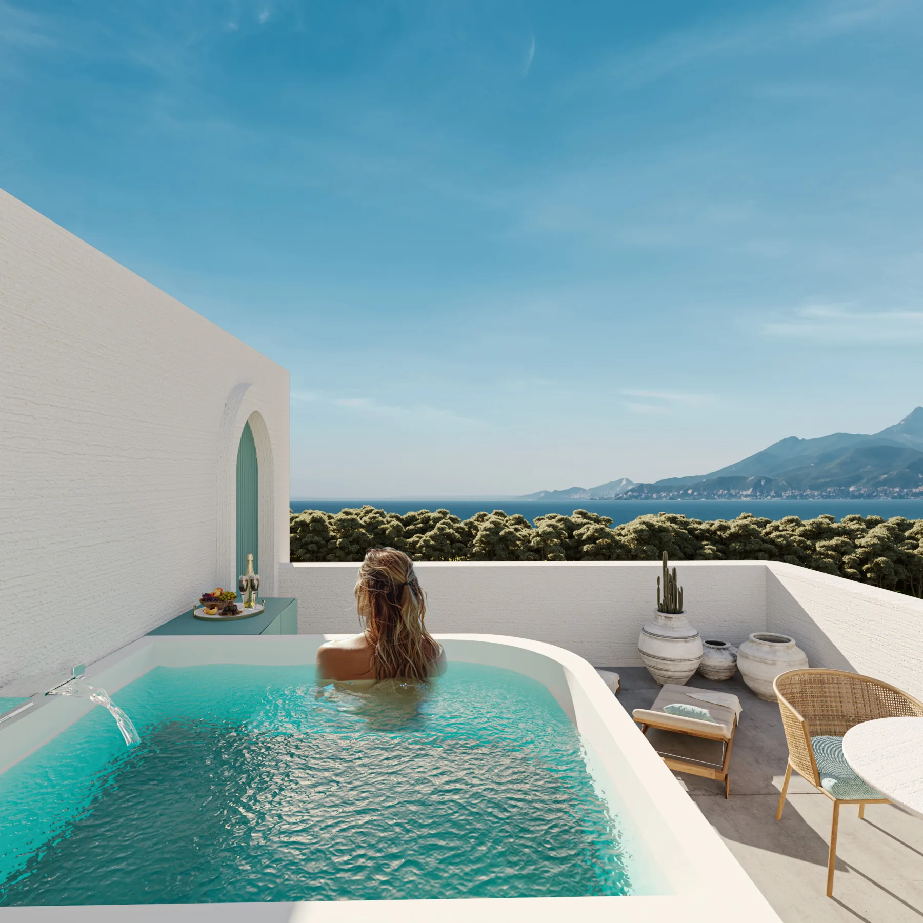 Helios villa çatı havuzu ve manzarası