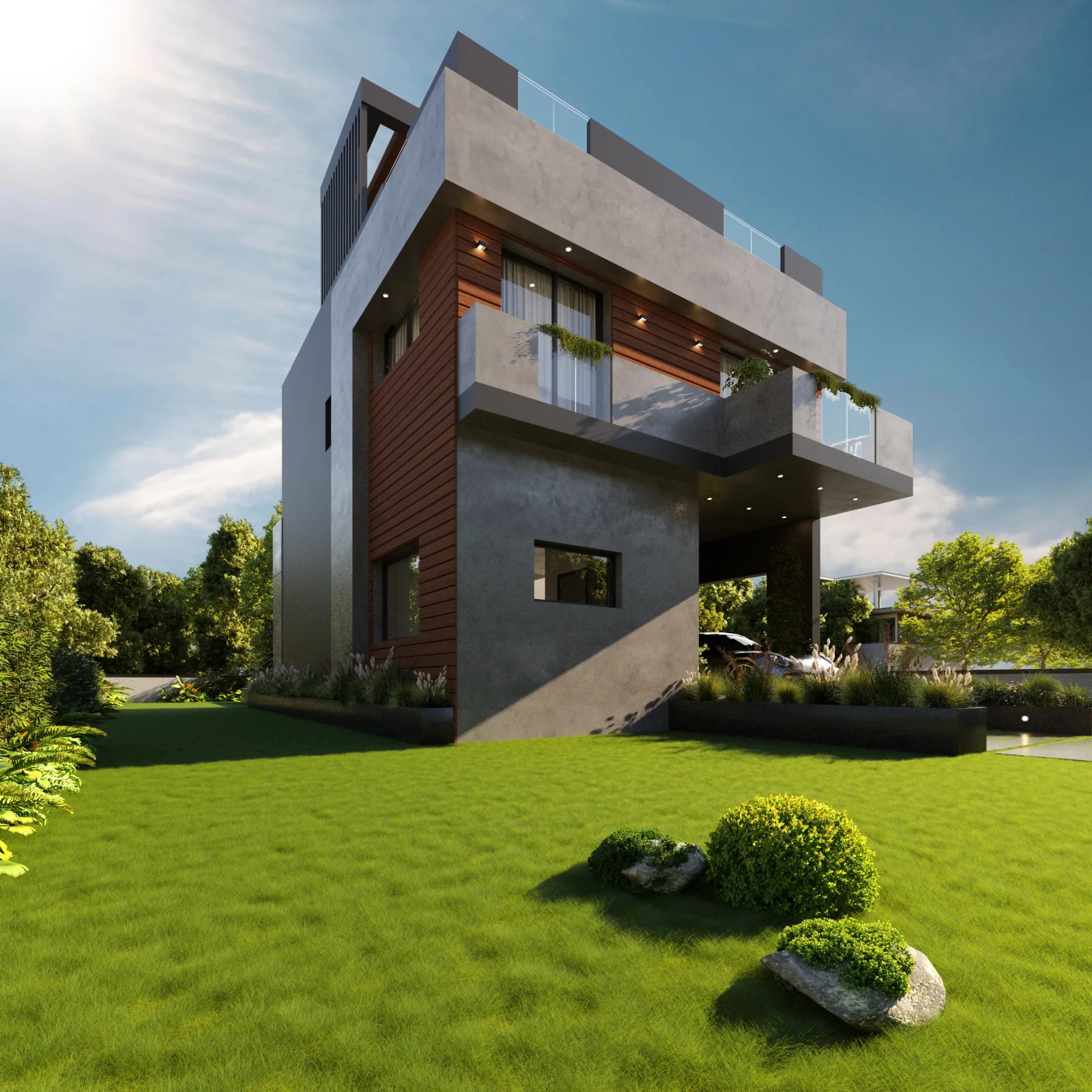 Panorama villası bahçe yaşam alanı
